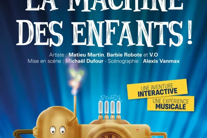Mathieu Martin alias (le professeur Crouton) présente la machine des enfants